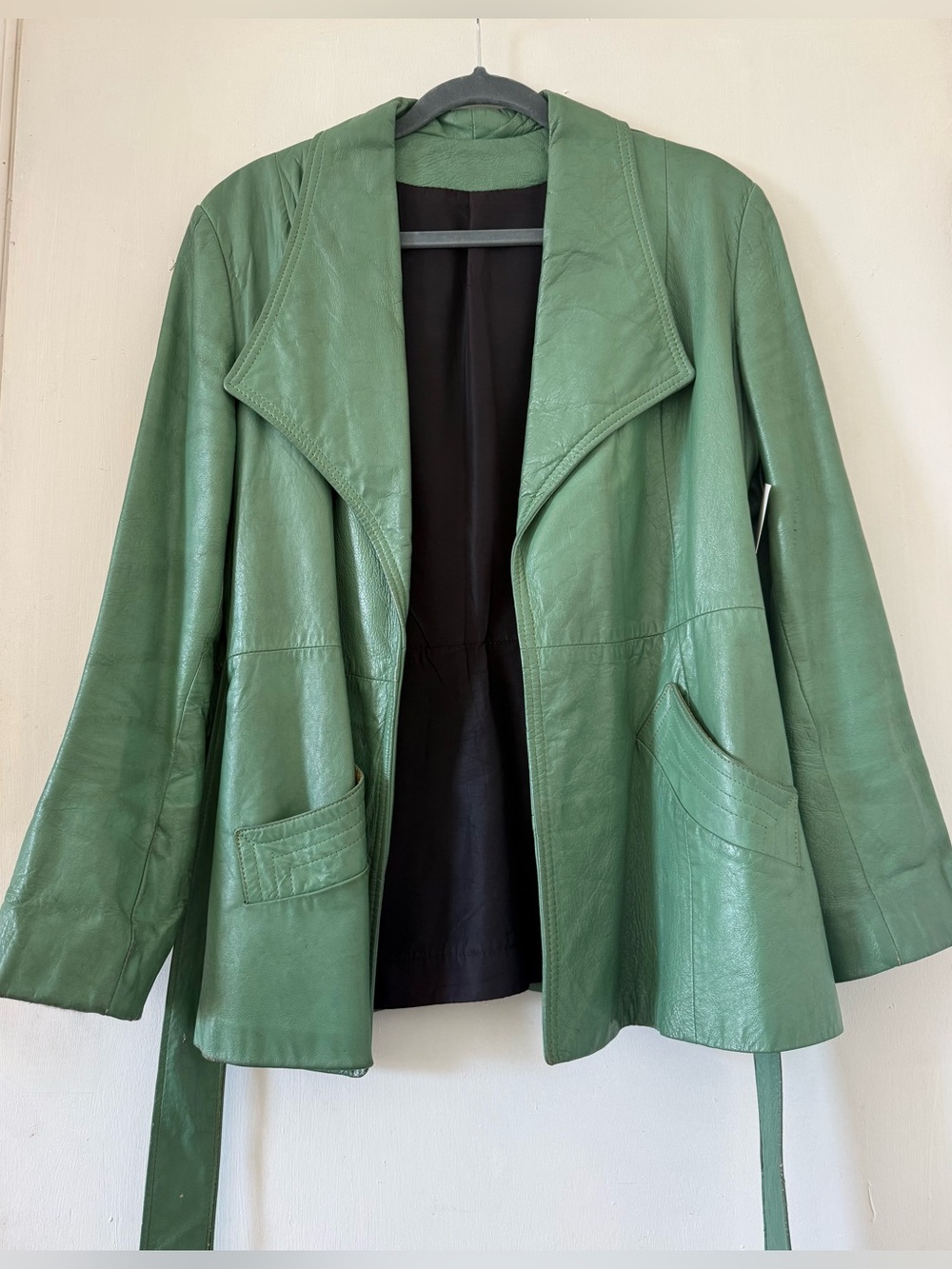 Vintage 70s Green Leather Jacket